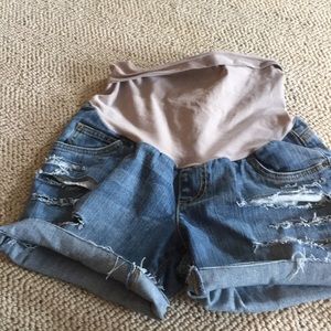 Maternity jean shorts